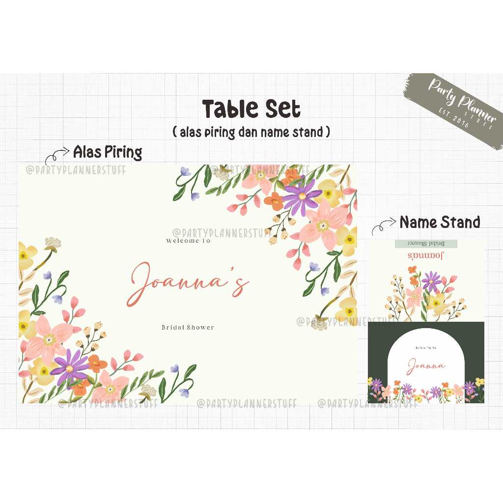Table set bridal shower / table decor floral / table set happy birthday / table set sweet seventeen 