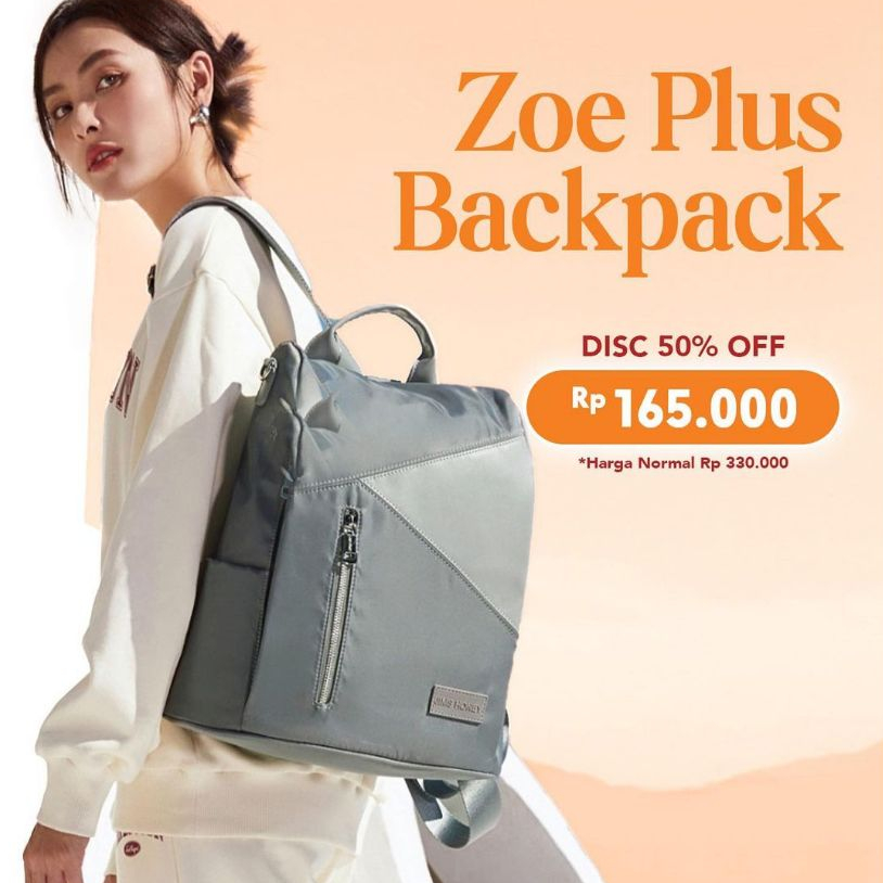 ZOE PLUS BACKPACK JIMS HONEY TAS RANSEL WANITA ANTI MALING