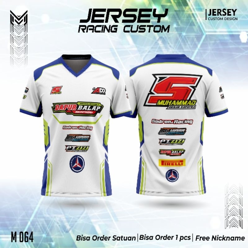JERSEY RACING FULLPRINTING SATUAN CUSTOM DESIGN FREE NICKNAME & LOGO SPONSOR