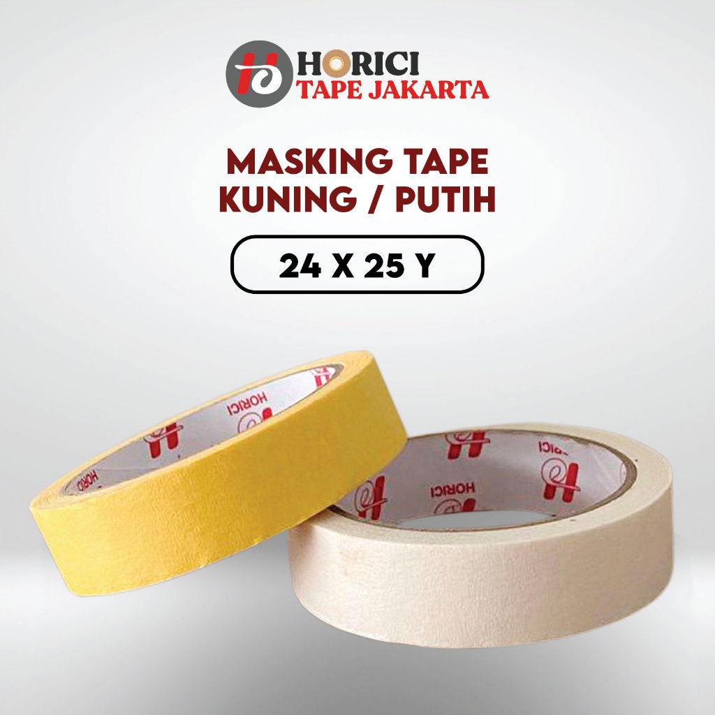 

HORICI 24MM*25Y ISOLASI KERTAS / MASKING TAPE PEREKAT KUALITAS BAGUS LEBIH TEBAL WARNA