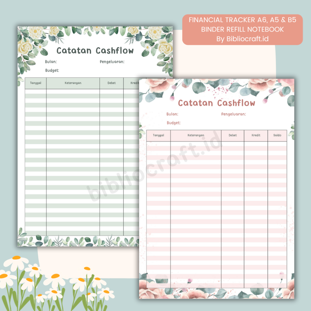 

FT01 Financial Tracker / Expense Tracker / Planner Keuangan Refill binder A6, A5 & B5 - by Bibliocraft