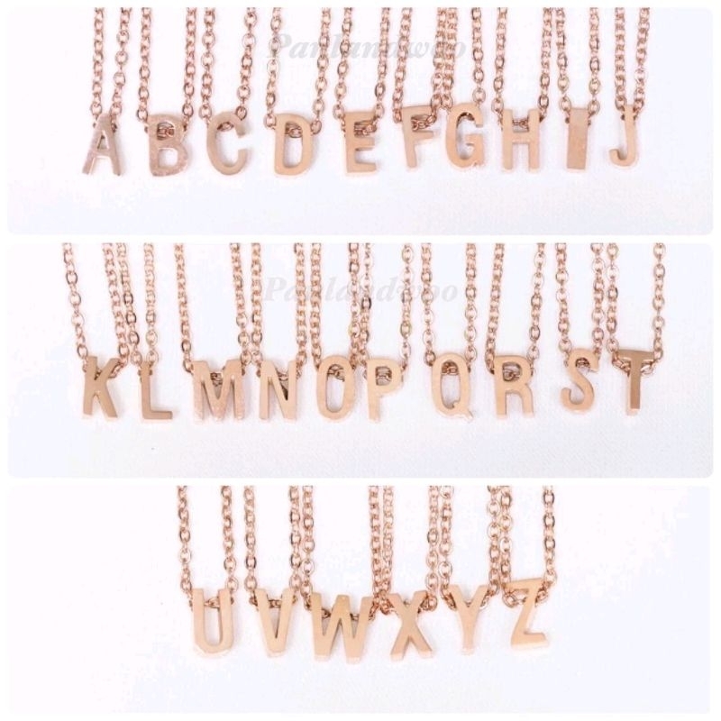 Panlandwoo Kalung huruf Titanium wanita simple alpha (huruf M)