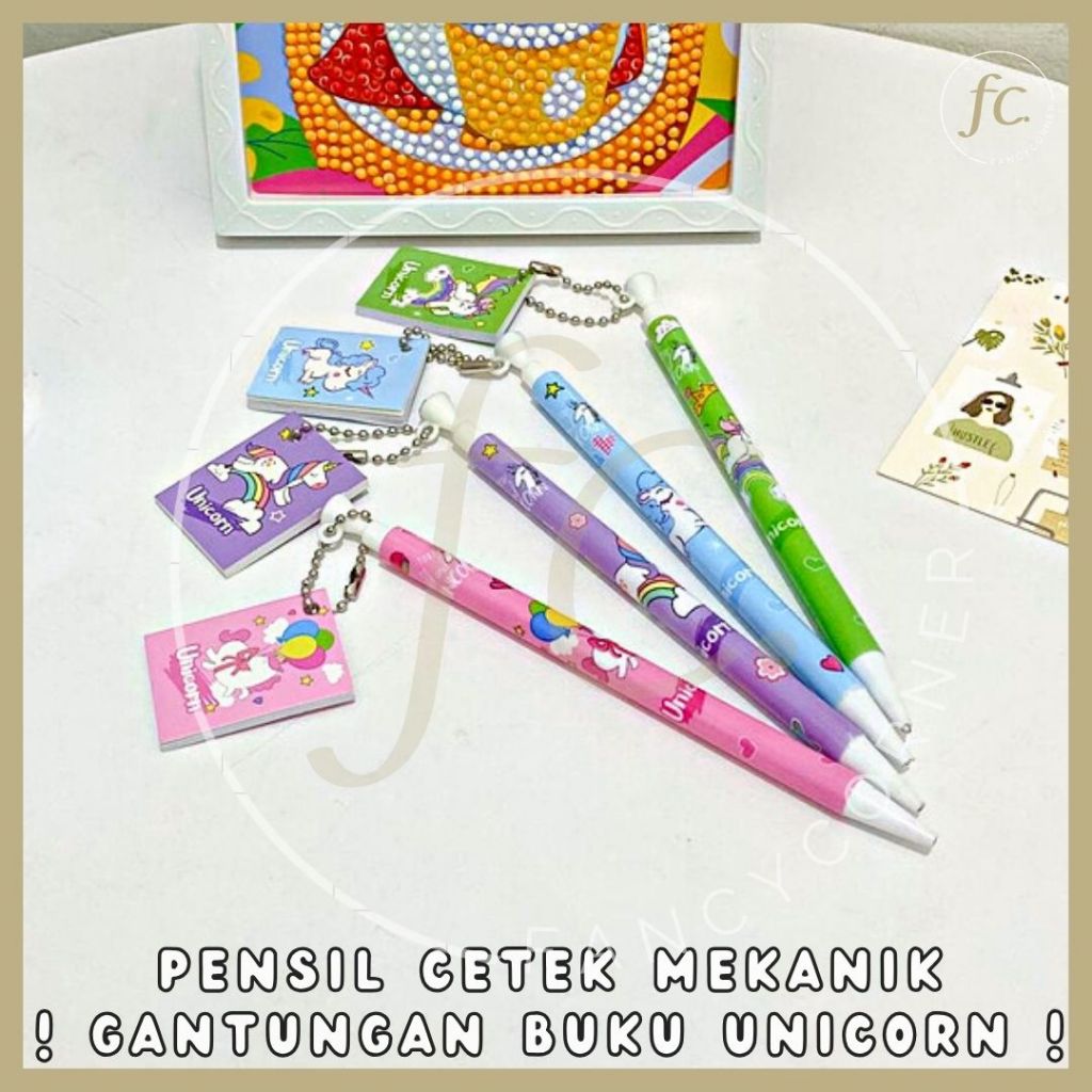 

Pensil Cetek Mekanik Premium Lead / Mechanical Pencil Gantungan Buku Mini Kecil Motif Kartun Kuda Unicorn Little Pony Poni Tanduk Rainbow Pastel PCM-1029 Alat Tulis Sekolah Anak Harga Grosir Ready COD