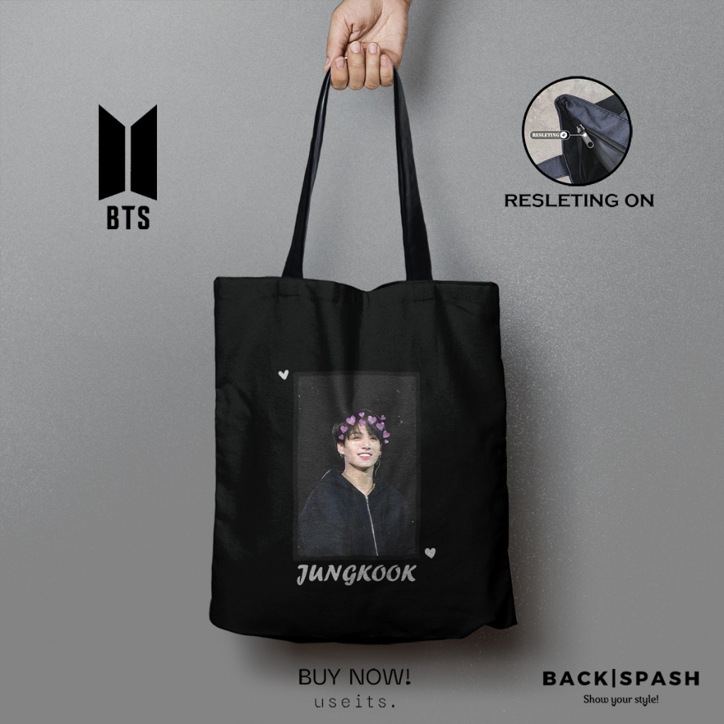 Totebag BTS ARMY Jungkook Taehyung - Totebag Tas Wanita BTS ARMY THD