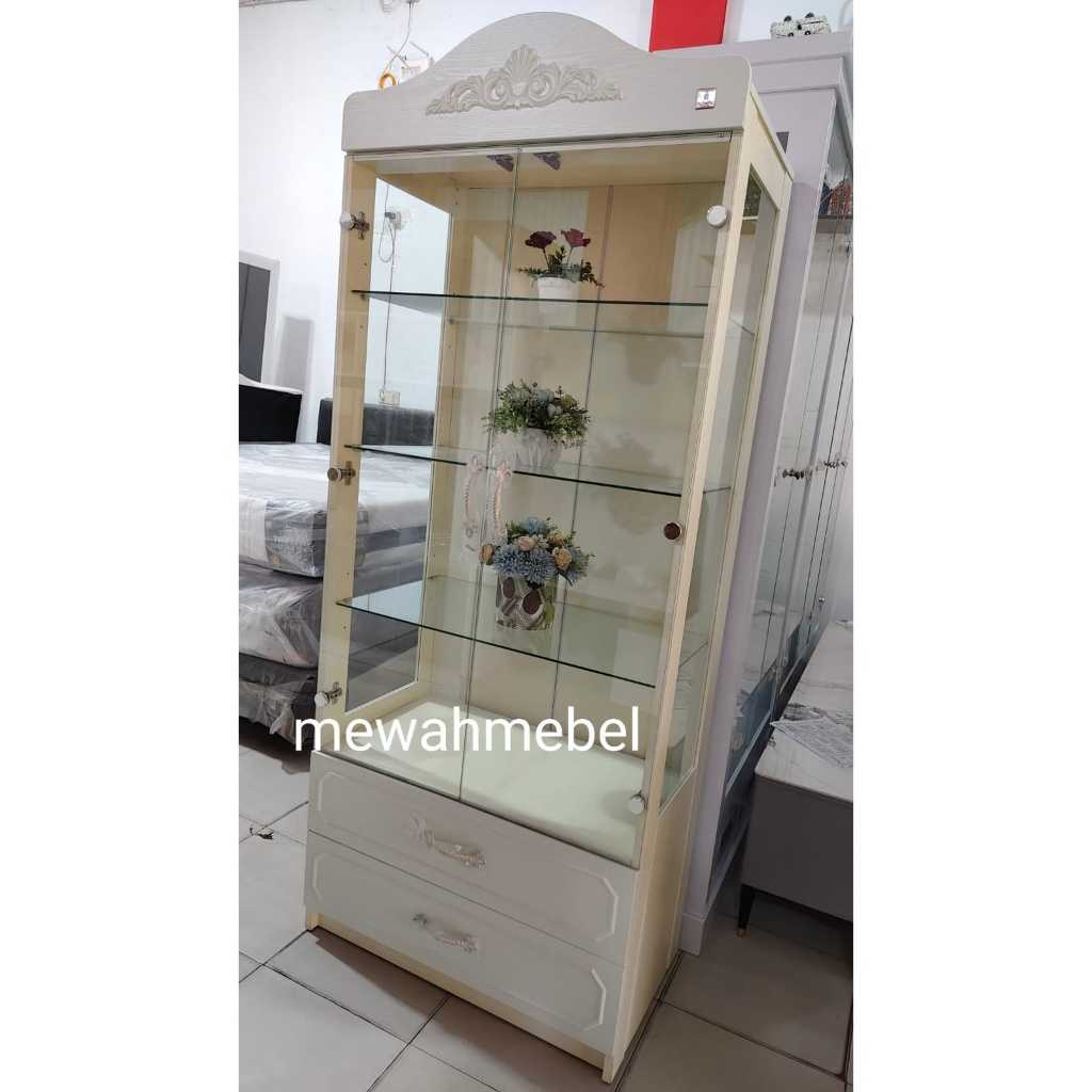Lemari Kristal 2 pintu / Lemari Pajangan 2pintu / Lemari Hias 2pintu / Pajangan kristal