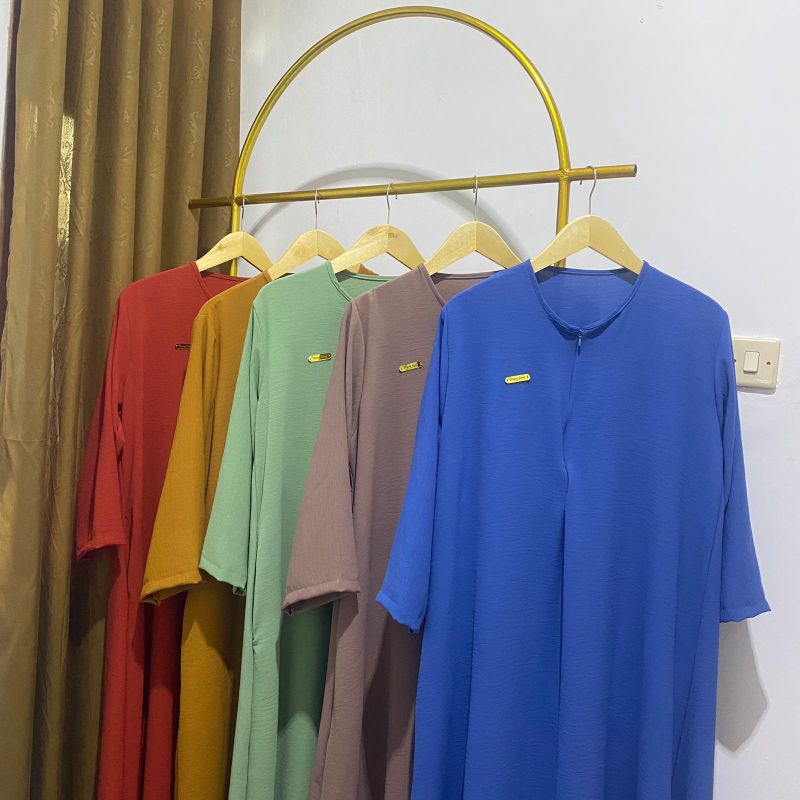 gamis abaya crinkle airflow lengan panjang
