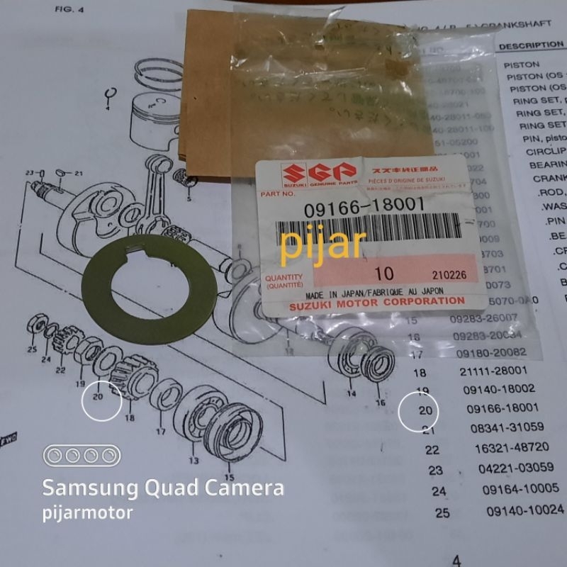 Washer Plat Ring Gigi Primer Suzuki TS 125 TS100 GT125 GT380