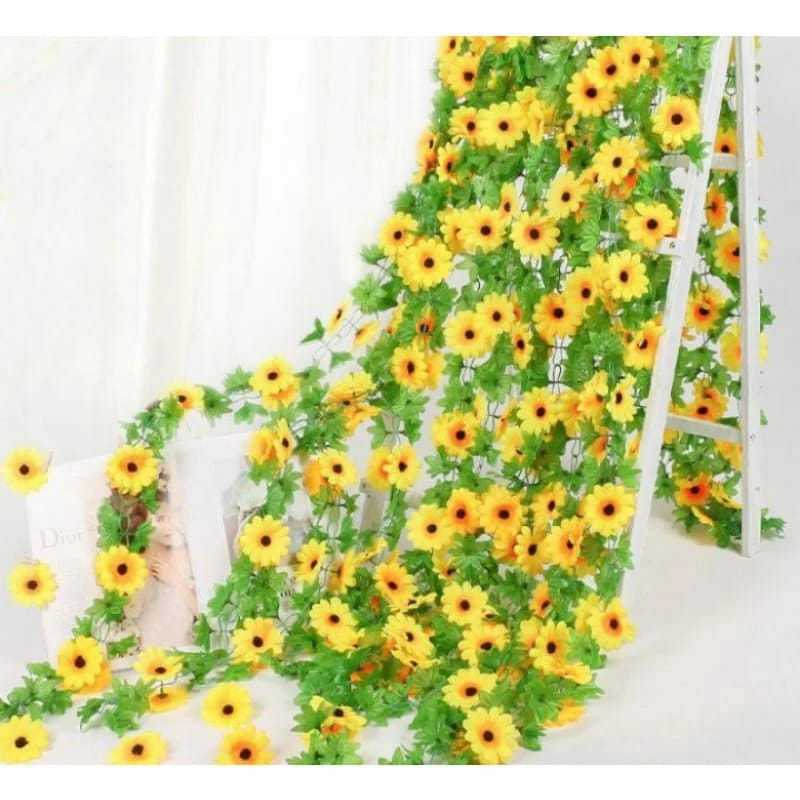 Bunga matahari bunga rambat plastik artifisial bunga