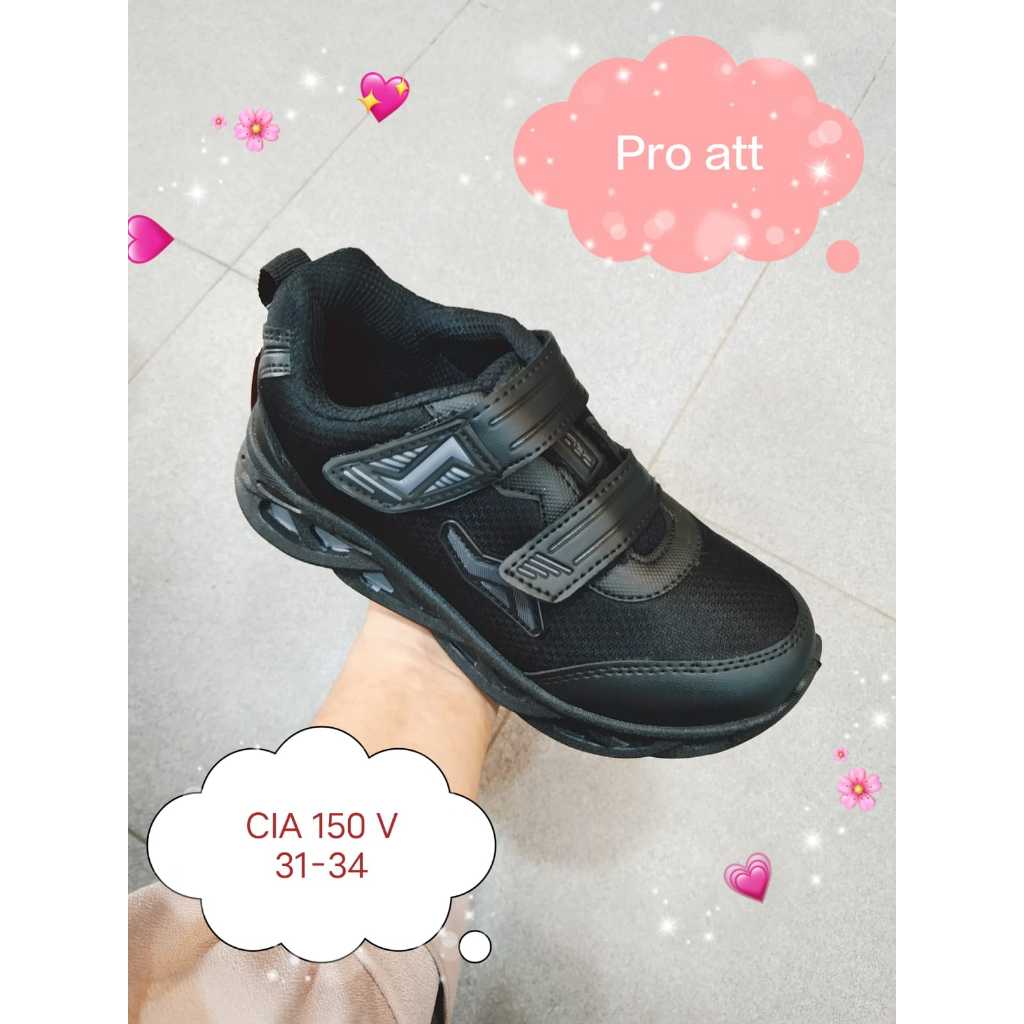 SEPATU SEKOLAH PRO ATT CIA 150 V HITAM UKURAN 31-34