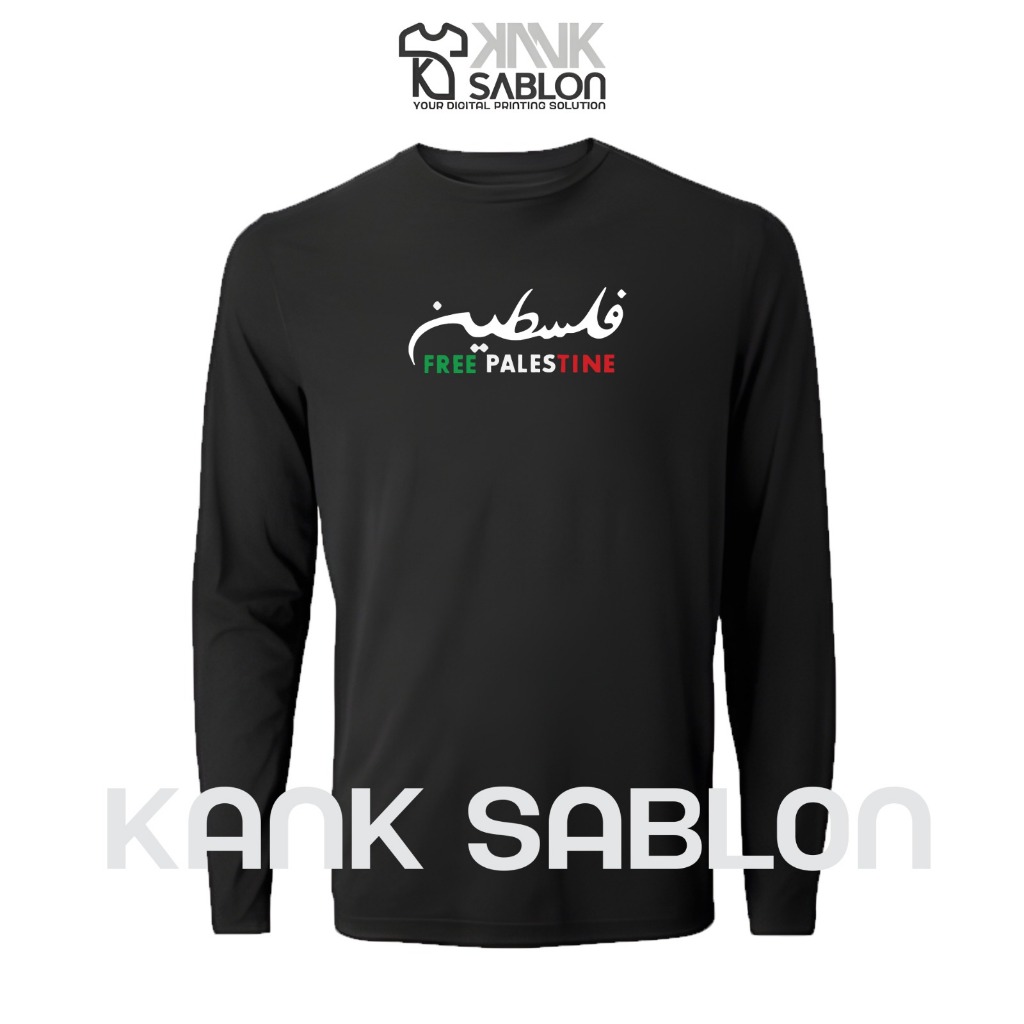 TYPE 03 - BANYAK GAMBAR - Baju Tshirt Kaos panjang palestine - Longsleeve Save Gaza - Kaos Save Pale