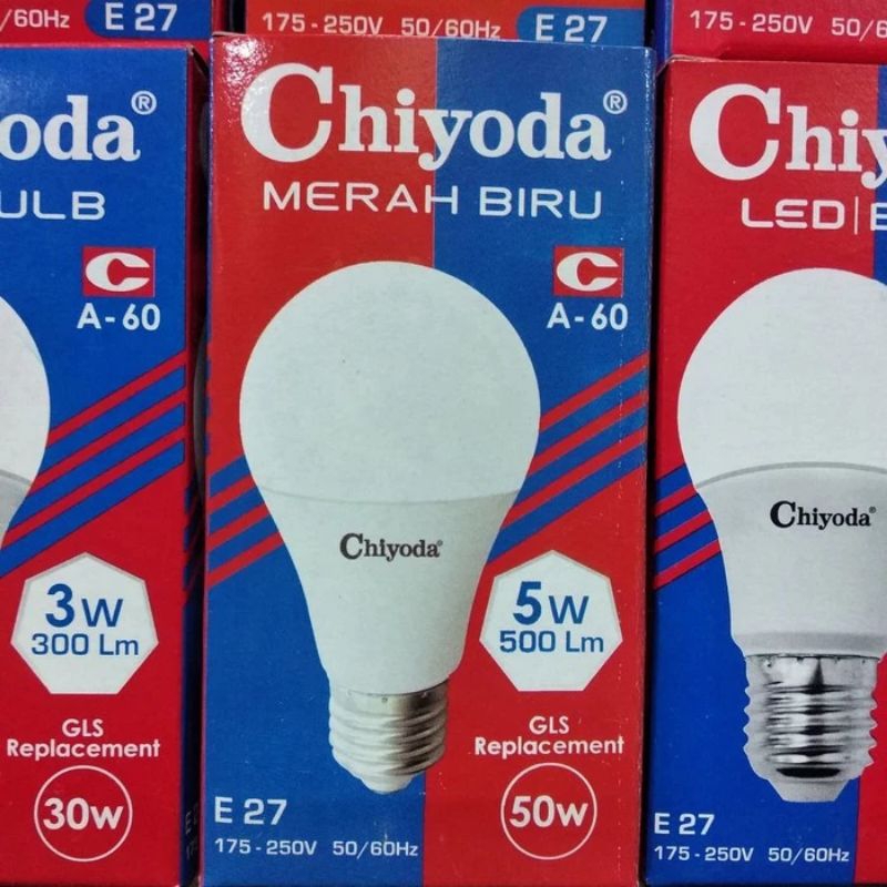 Lampu LED / LED Bulb 5W / 5 Watt Chiyoda R&B Merah Biru