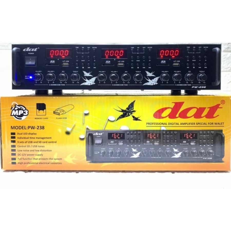 AMPLIFIER DAT PW 238 ORIGINAL AMPLI WALET DAT PW238 3 PLAYER 6 CHANNEL