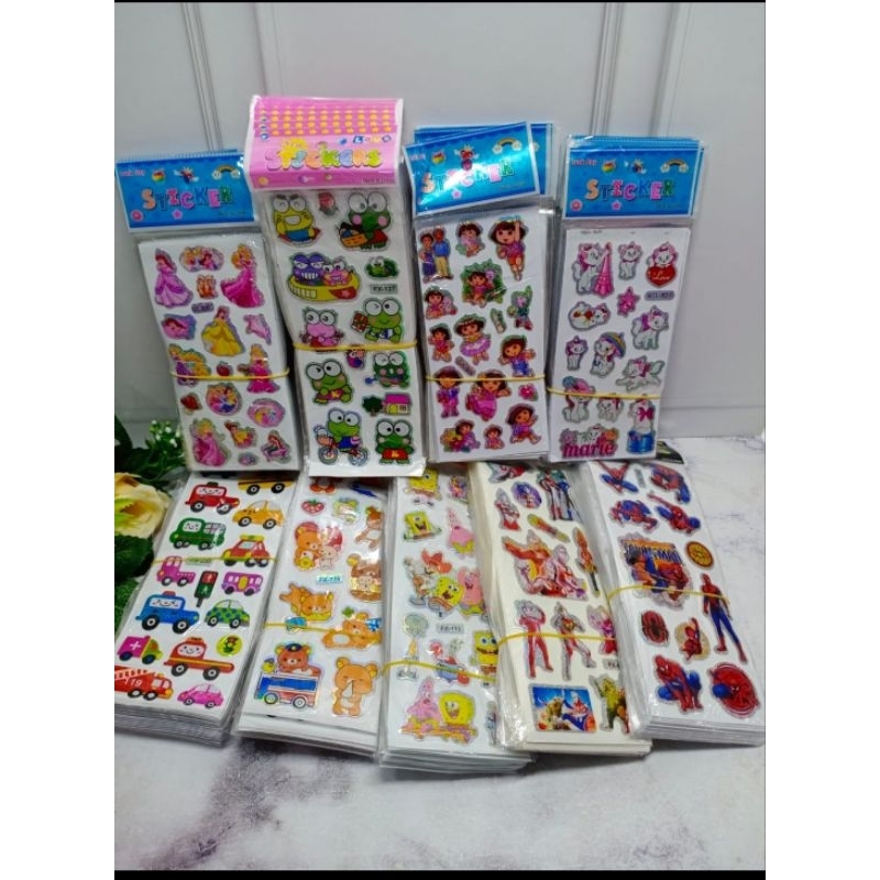 

stiker tempel karakter isi 20 lembar stiker susu 3D multi karakter grosir