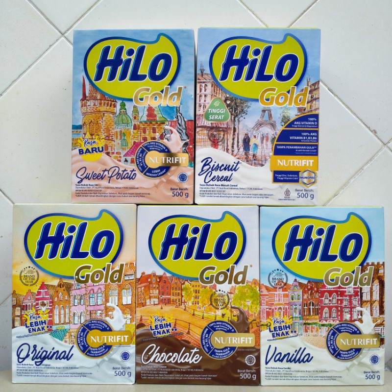 

HiLo Gold 500gr Rasa Chocolate / Vanilla / Original / Sweet Potato / Biscuit Cereal