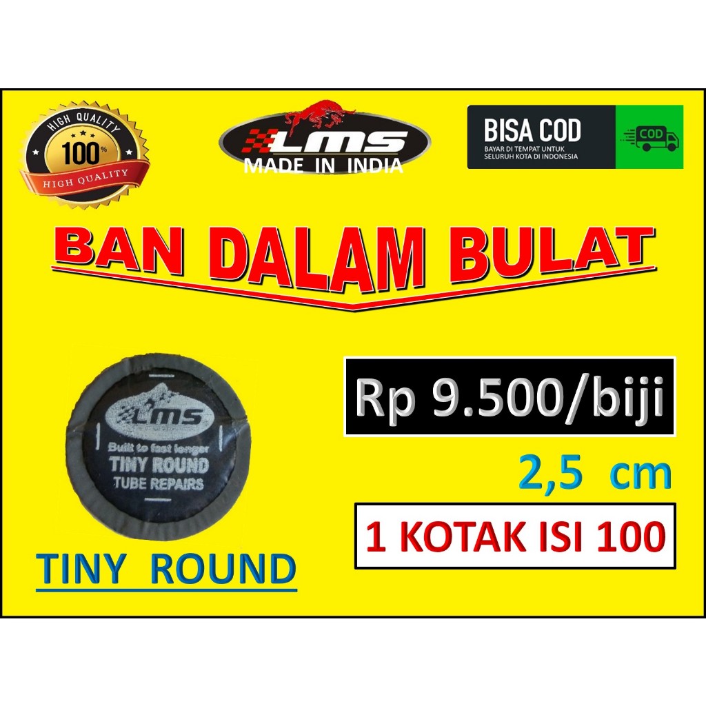 tambal tip top tiny round LMS the bestpatch tire repair karet tambal tanpa bakar tubeless perbaikan 