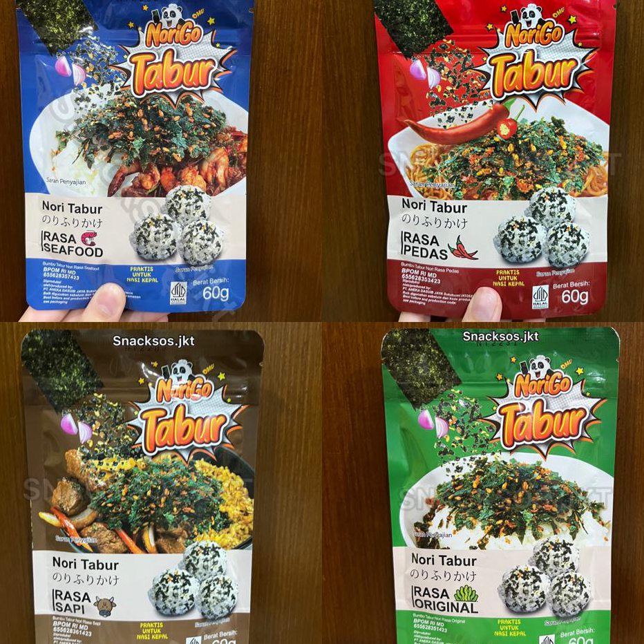 

Stok Banyak NoriGo Tabur Rumput Laut Sprinkles Laver Seaweed Original / Sapi / Pedas Sprinkle Korea Terkini