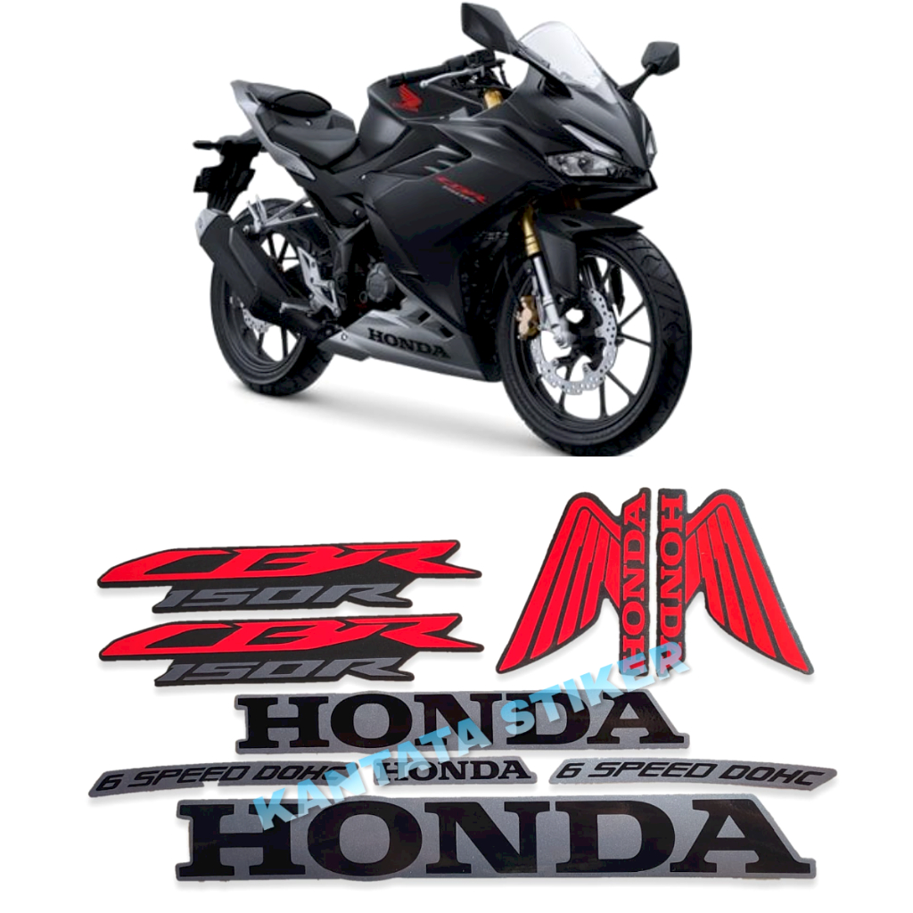 STIKER STRIPING LIS LES BODY MOTOR CBR 150R 2021 2022 MATTE BLACK STANDAR FULL SET