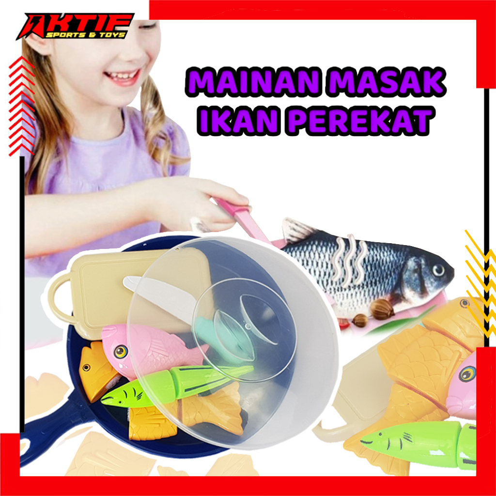 Mainan Masak Masakan Teflon Dan Ikan Panggang Perekat YK30 ( YOGOBATA )