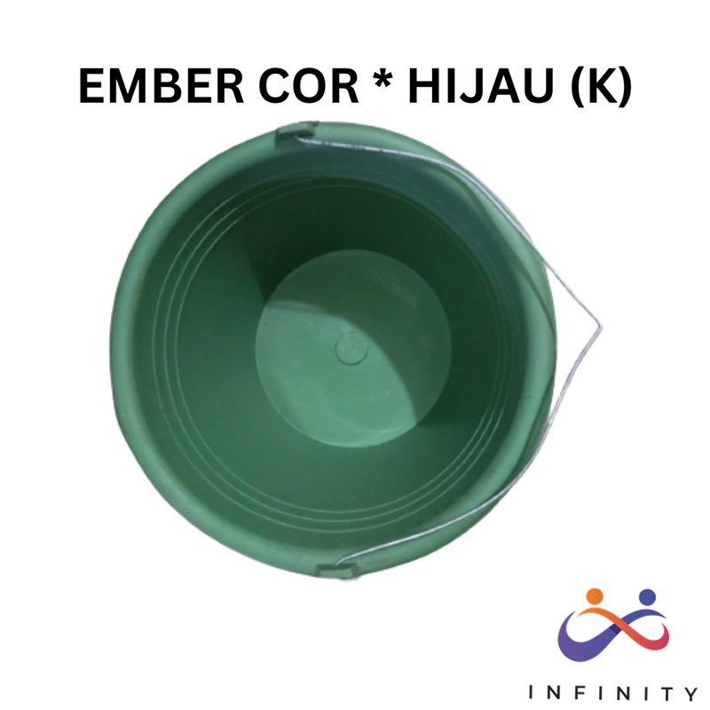 Ember Plastik Hijau | Ember Cor Anti Pecah | Ember Bangunan KECIL