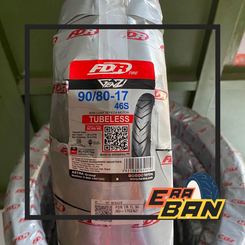 BAN LUAR FDR GENZI 90 80 RING 17 TUBELESS