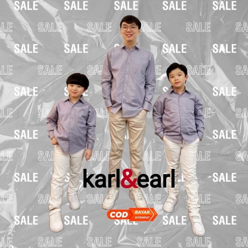 KARL & EARL  - Kemeja Anak Laki Laki / Kemeja Couple Ayah Dan Anak Laki Laki / Pakaian anak Laki Lak
