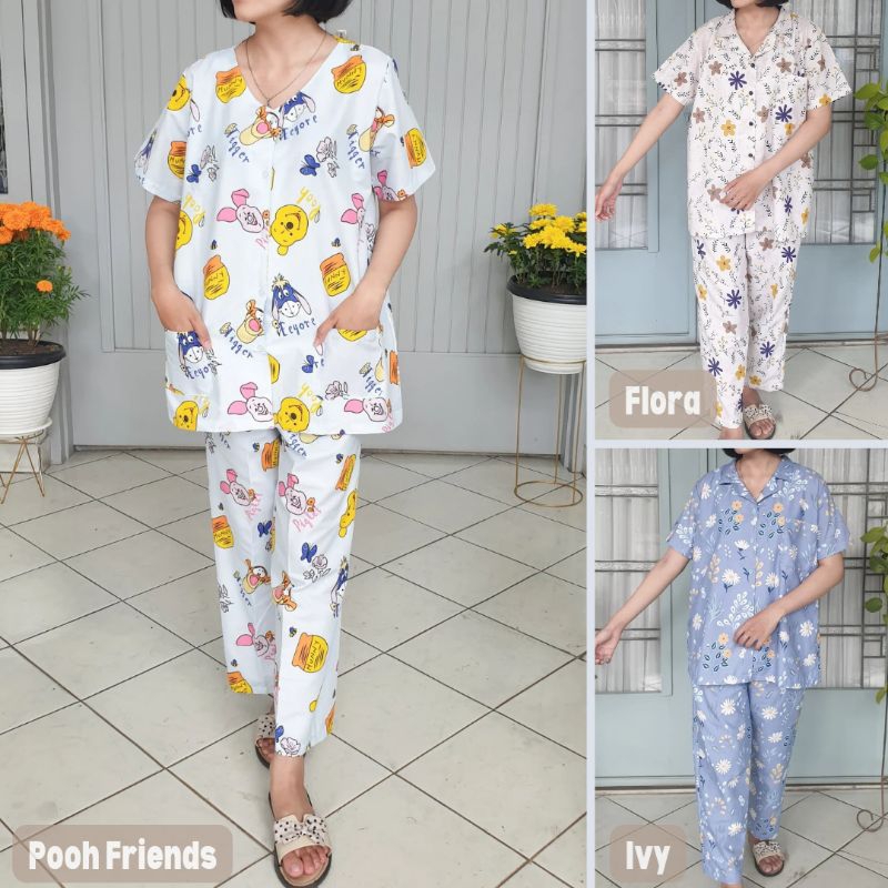 Piyama Katun Wanita Celana Panjang