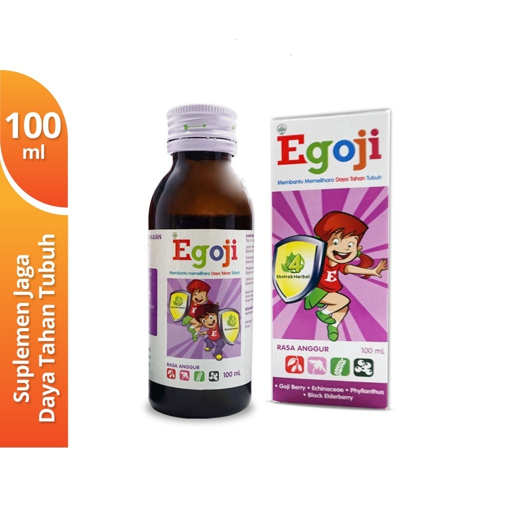Egoji Sirup Rasa Anggur 50 mL & 100 mL - Suplemen Daya Tahan Tubuh Anak