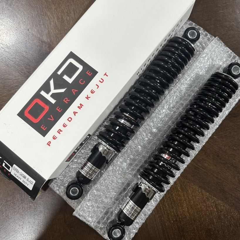 OKD 340MM BLACK SUPRA SHOCKBREAKER BELAKANG SHOCK MOTOR KHARISMA GRAND