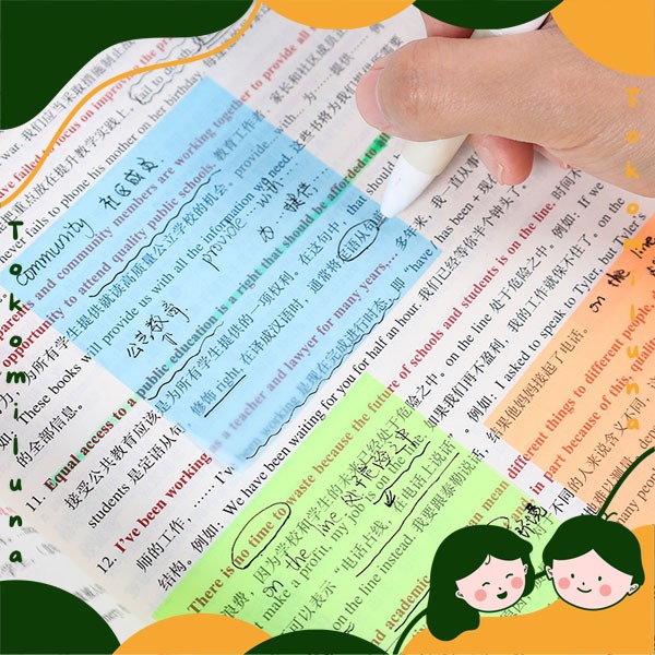

Sticky notes transparan warna warni kertas memo untuk menulis notes catatan di buku HB1543