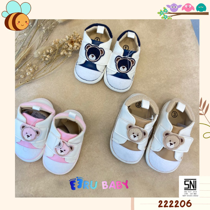 Sepatu Prewalker Baby Boy/Girl 0-18 Eeru Baby Motif Beruang Lucu