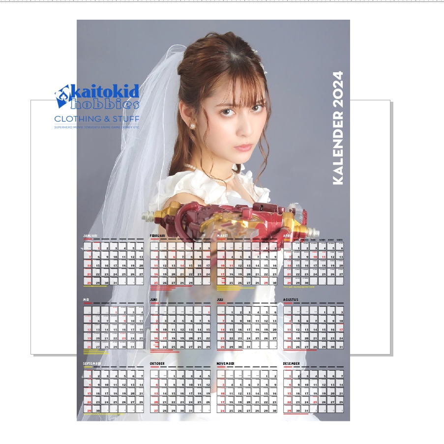 

Kalender Dinding 2024 SABELA KAMEN RIDER SABER Angela Mei Bisa custom