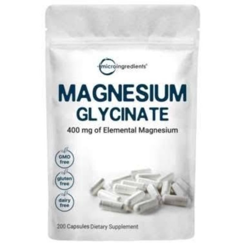 Micro Ingredients Magnesium Supplement, Magnesium Glycinate 450mg, 200