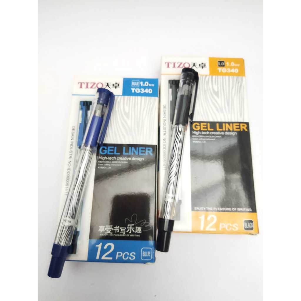 BOLPOIN GEL TANDA TANGAN TIZO TG-340 HITAM/BIRU/