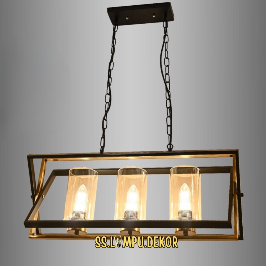 Lampu Gantung Mini Bar Pantry Minimalis Gold Black