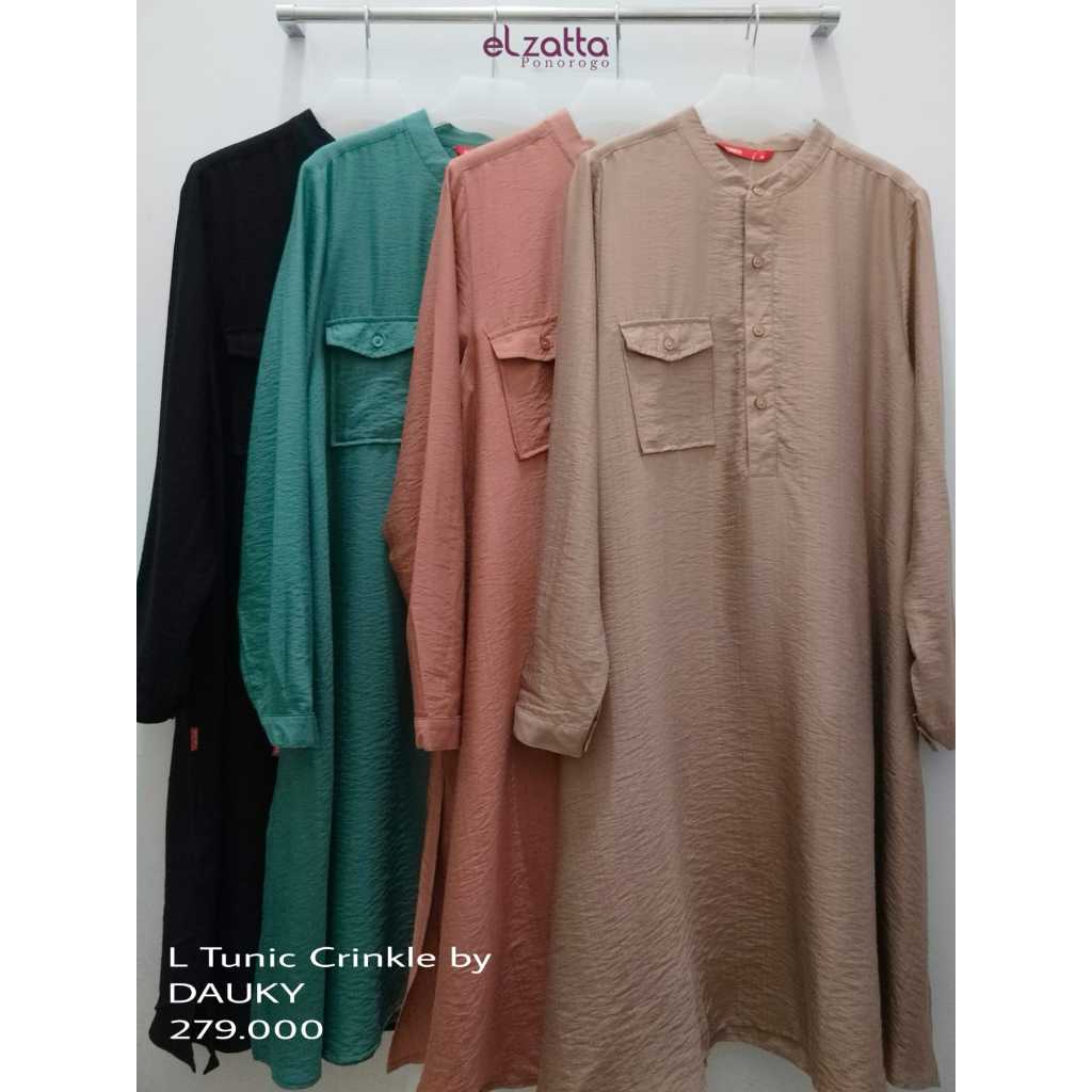 DAUKY ATASAN TUNIK L TUNIC CRINKLE POLOS (PONOROGO)