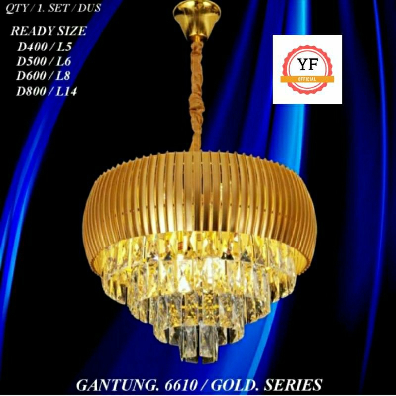 Lampu Gantung Hias Ruang Tamu Kristal 6610 D50