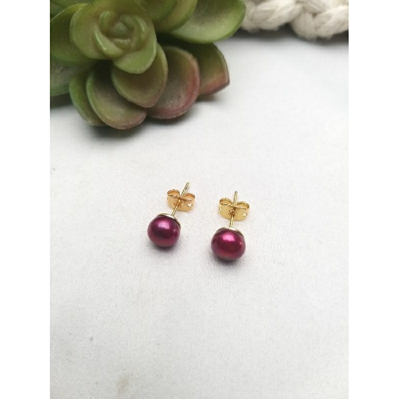 Giwang Tusuk Mutiara air Tawar asli