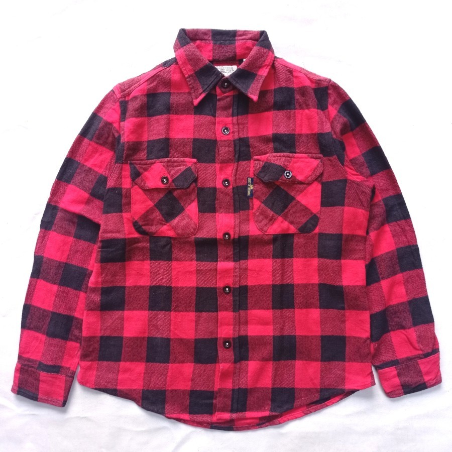 kemeja fruit of the loom x blueblue japan plaid casual flannel shirt