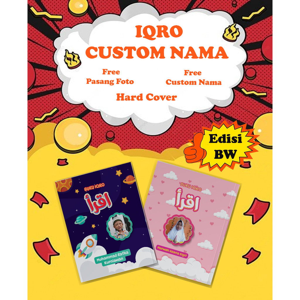 CUSTOM IQRO NAMA BW - IQRO CUSTOM - CUSTOM ANAK - CUSTOM