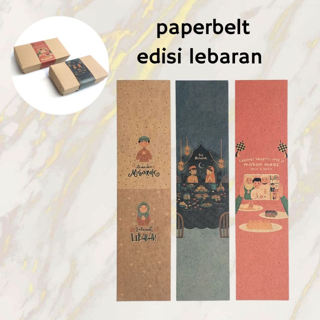 

PAPER BELT IDUL FITRI 30 BIJI / LABEL LEBARAN / SLEEVE HANG TAG RAMADAN / SABUK KERTAS