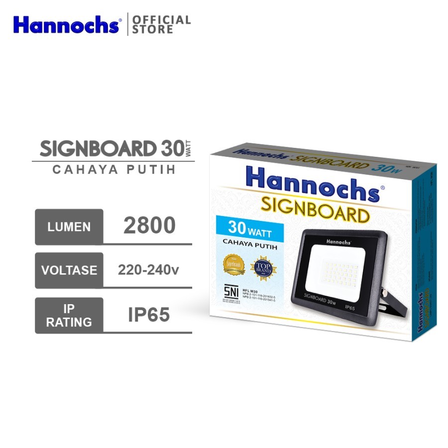 Lampu Sorot / Tembak Hannochs Signboard 30W LED Bergaransi