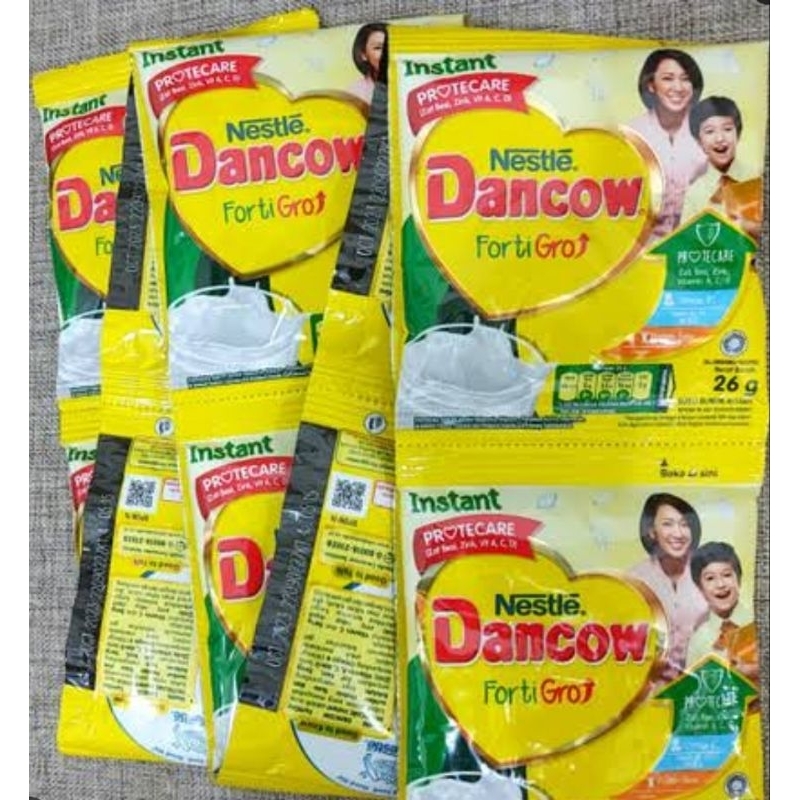 

dancow susu bubuk instan forti gro kemasan sachet 26g ...1renceng isi 10pc..