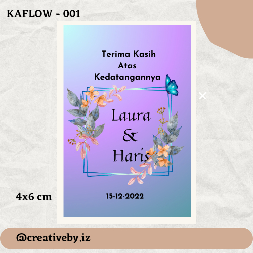 

Kartu Ucapan Terima Kasih / Kartu Souvenir / Thank You Card - Flower Part 1