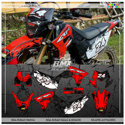 DECAL CRF 150 L FULLBODY (004) DEKAL STIKER CRF 150L HITAM MERAH, KUNING, HIJAU, BIRU TUA/MUDA, EMAS