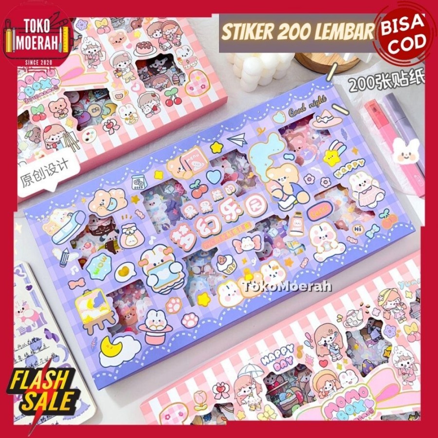 

1 BOX 200 LEMBAR STIKER MASU MOMO LUCU UNIK STICKER SENMU 200