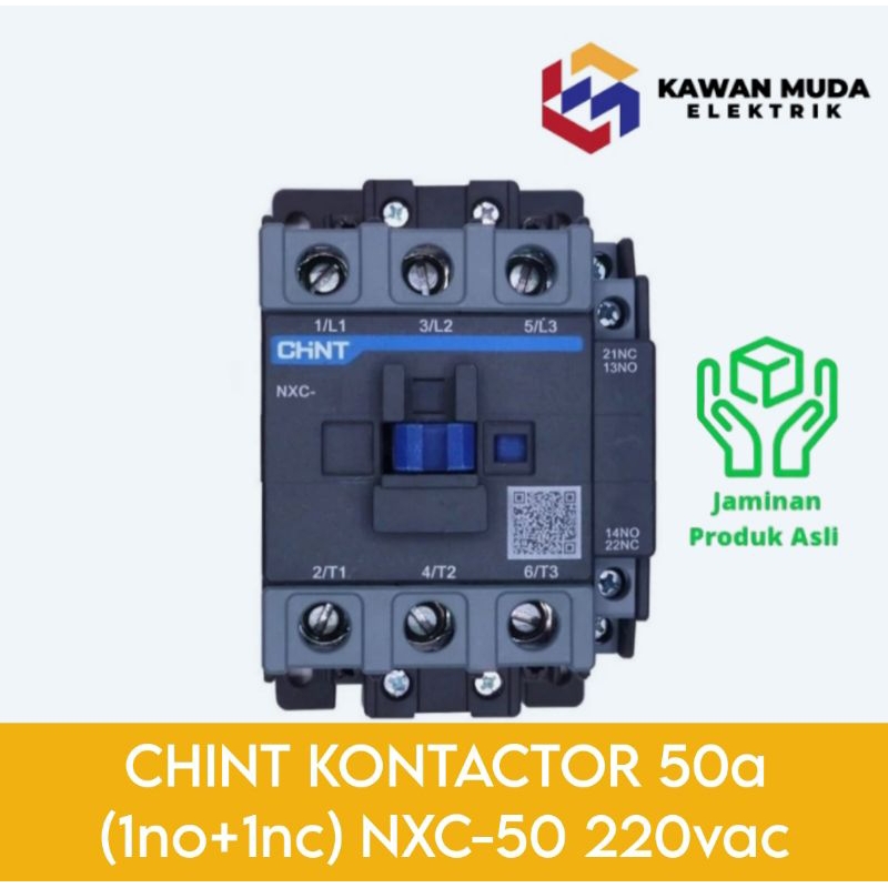 KONTACTOR/KONTAKTOR CHINT 50A NXC-50 KOIL 220Vac