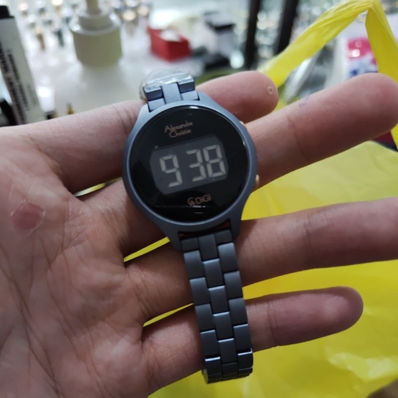 AC digital wanita rantai mika biru