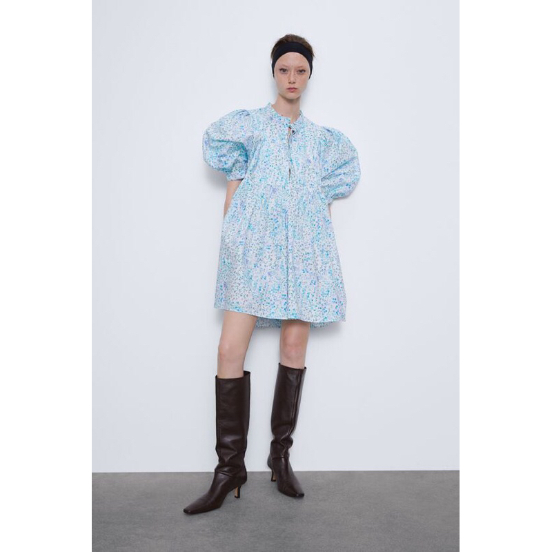 PRELOVED ZARA DRESS POPLIN BALON FLORAL