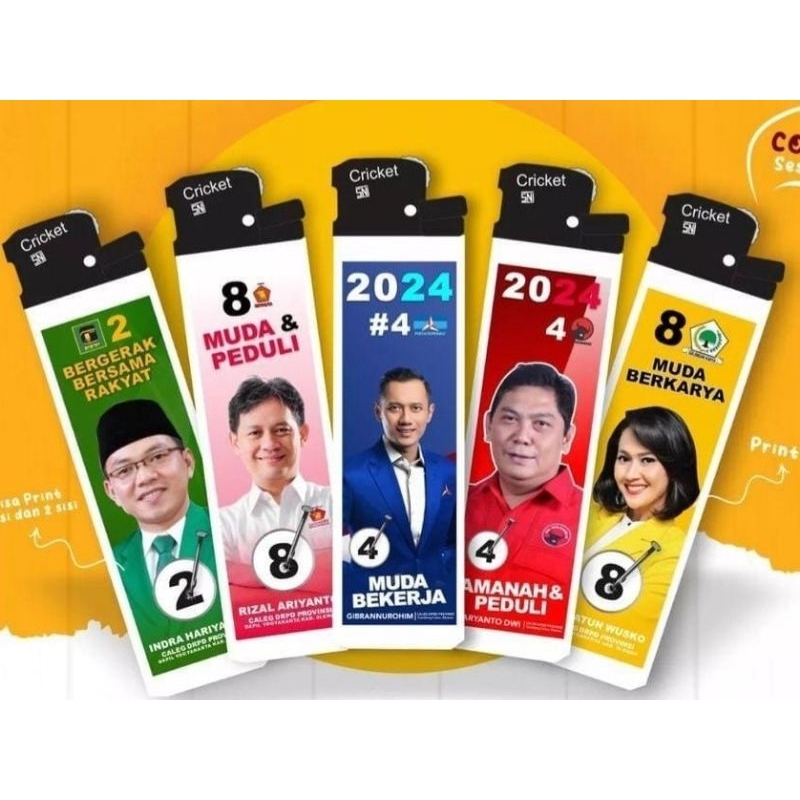 KOREK - CRICKET - CUSTOM UV - PEMILU - RESELLER - GROSIR