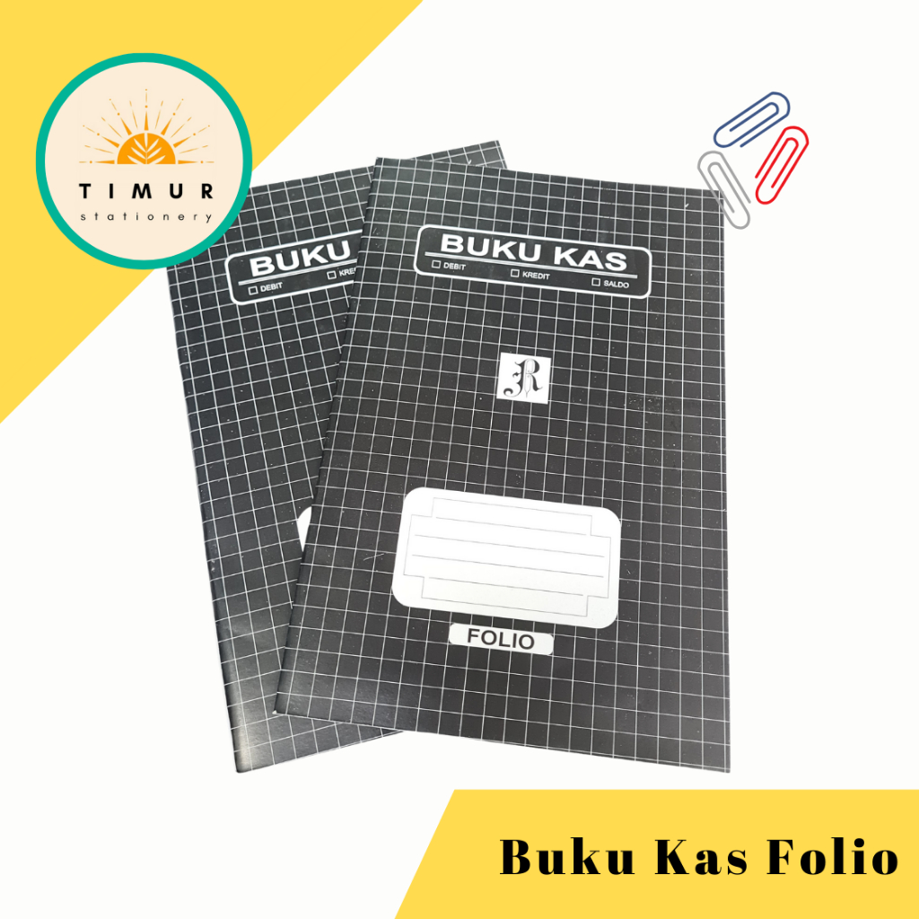 

Buku Kas Akuntansi 3 Kolom Debit Kredit Saldo Folio Besar Hitam per Buku